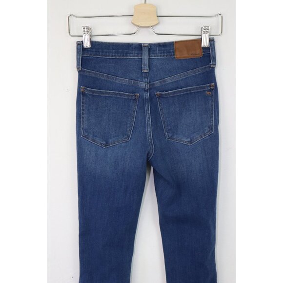 Madewell 10"‎ High Rise Skinny Jeans Distressed Ankle Crop Stretch Denim Blue 23 - Picture 9 of 9